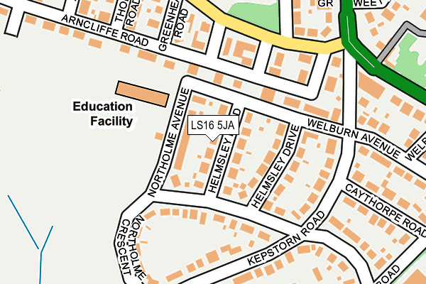 LS16 5JA map - OS OpenMap – Local (Ordnance Survey)