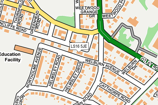 LS16 5JE map - OS OpenMap – Local (Ordnance Survey)