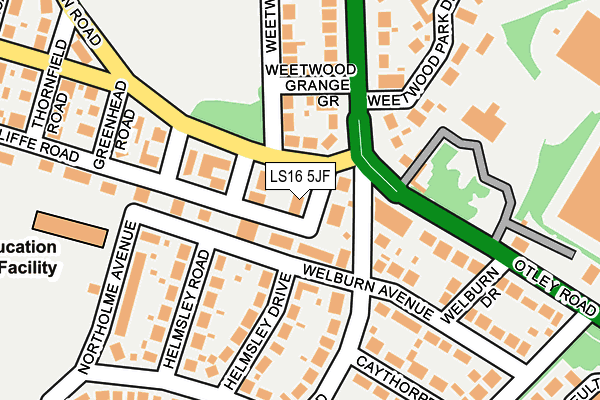 LS16 5JF map - OS OpenMap – Local (Ordnance Survey)