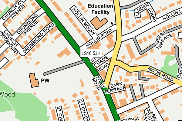 LS16 5JH map - OS OpenMap – Local (Ordnance Survey)