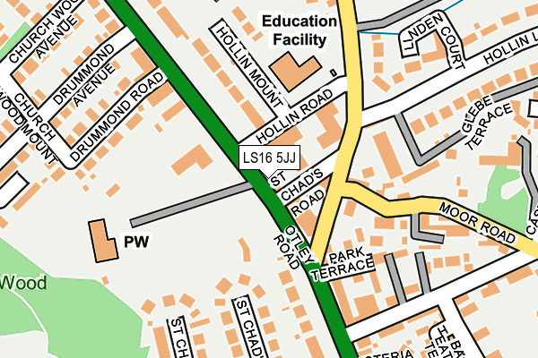 LS16 5JJ map - OS OpenMap – Local (Ordnance Survey)