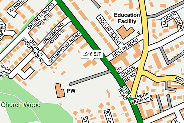 LS16 5JT map - OS OpenMap – Local (Ordnance Survey)