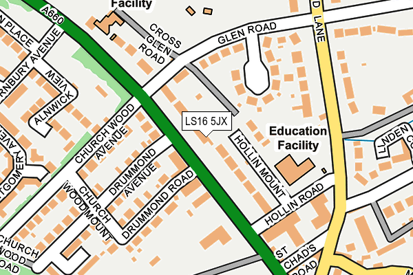 LS16 5JX map - OS OpenMap – Local (Ordnance Survey)