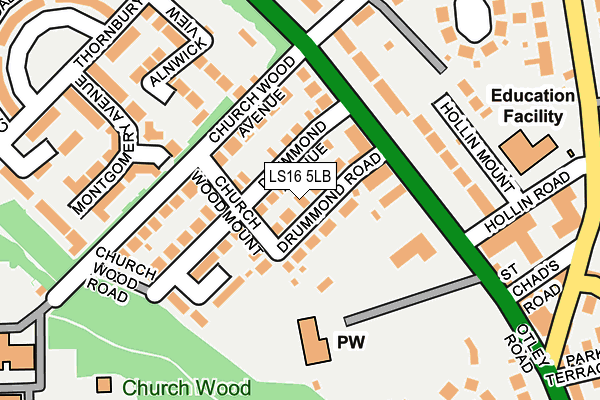 LS16 5LB map - OS OpenMap – Local (Ordnance Survey)