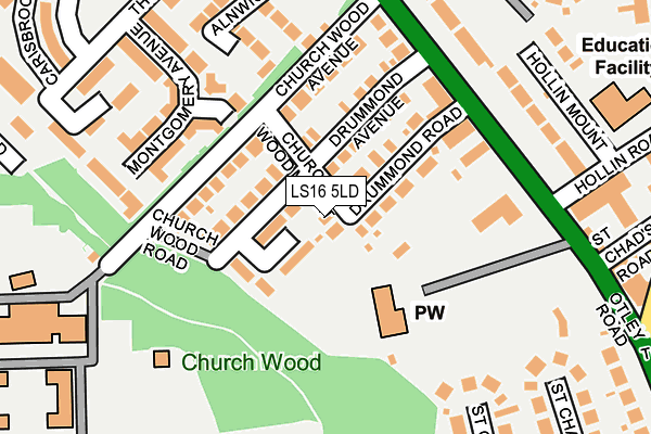 LS16 5LD map - OS OpenMap – Local (Ordnance Survey)