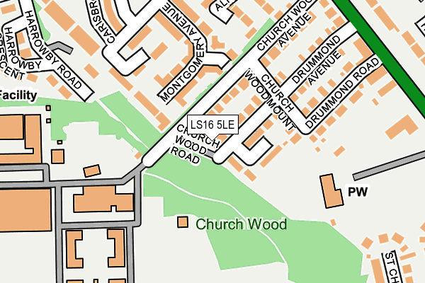 LS16 5LE map - OS OpenMap – Local (Ordnance Survey)