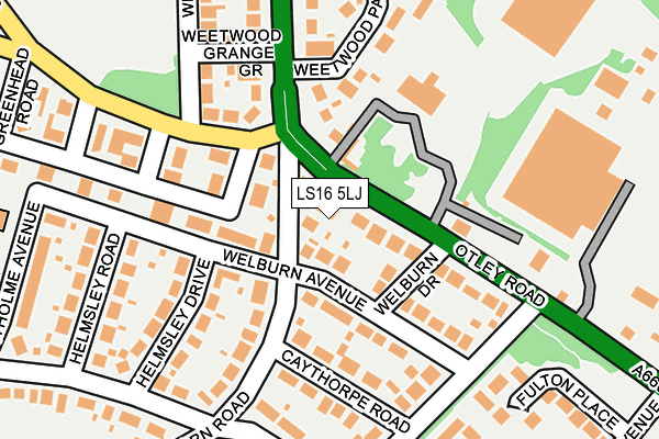 LS16 5LJ map - OS OpenMap – Local (Ordnance Survey)