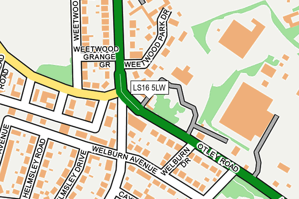 LS16 5LW map - OS OpenMap – Local (Ordnance Survey)