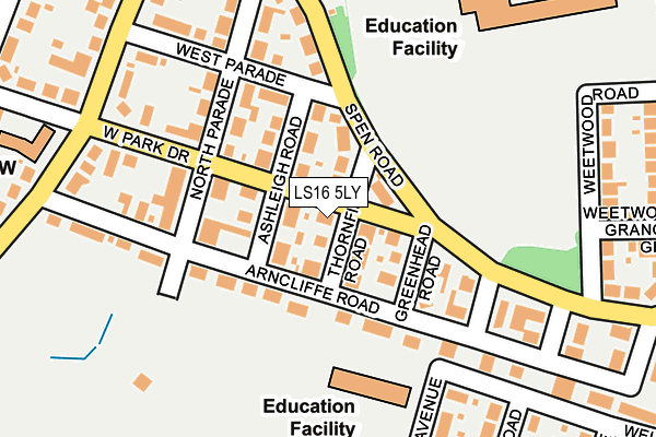 LS16 5LY map - OS OpenMap – Local (Ordnance Survey)