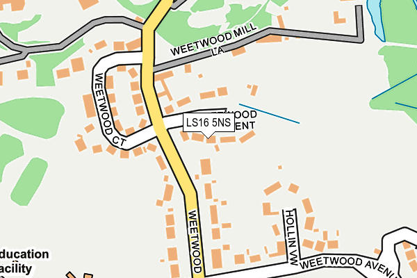 LS16 5NS map - OS OpenMap – Local (Ordnance Survey)