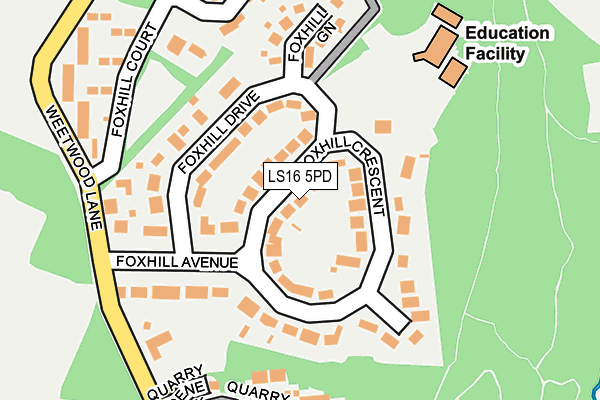 LS16 5PD map - OS OpenMap – Local (Ordnance Survey)
