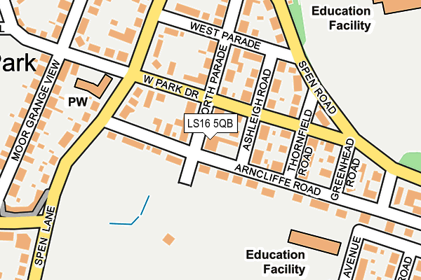 LS16 5QB map - OS OpenMap – Local (Ordnance Survey)