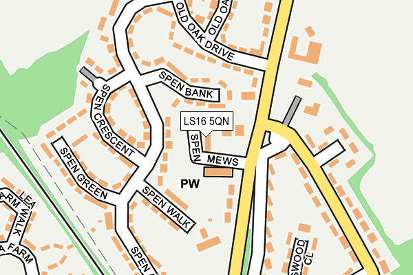 LS16 5QN map - OS OpenMap – Local (Ordnance Survey)