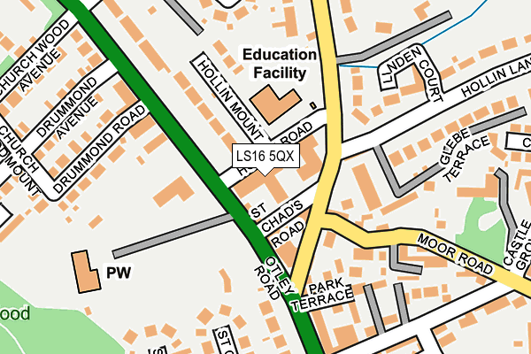 LS16 5QX map - OS OpenMap – Local (Ordnance Survey)