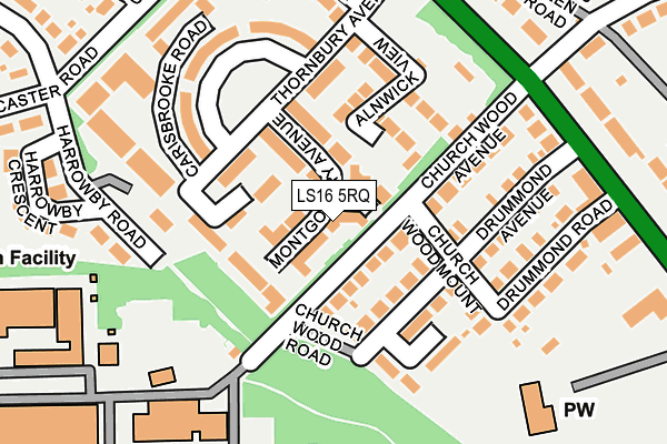 LS16 5RQ map - OS OpenMap – Local (Ordnance Survey)