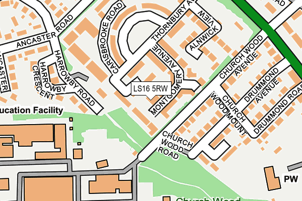 LS16 5RW map - OS OpenMap – Local (Ordnance Survey)