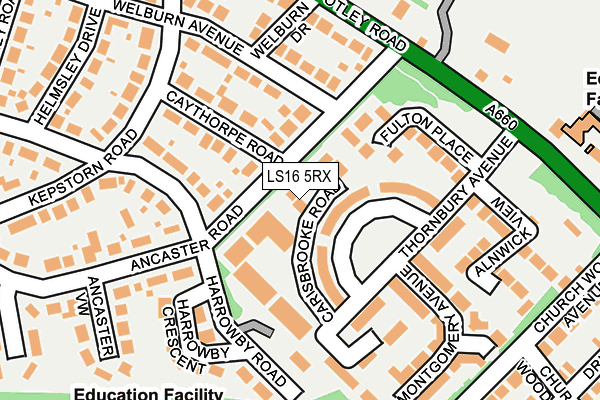 LS16 5RX map - OS OpenMap – Local (Ordnance Survey)