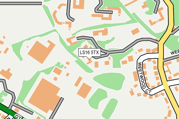 LS16 5TX map - OS OpenMap – Local (Ordnance Survey)