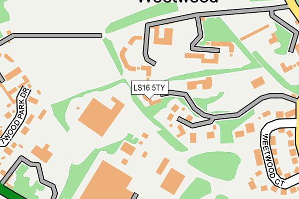 LS16 5TY map - OS OpenMap – Local (Ordnance Survey)