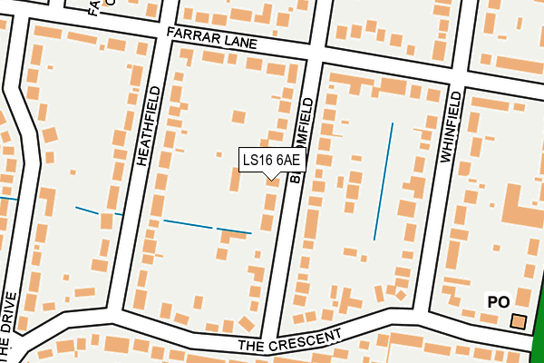 LS16 6AE map - OS OpenMap – Local (Ordnance Survey)
