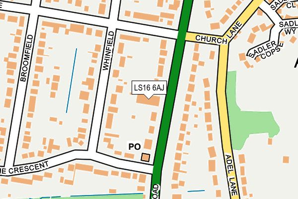 LS16 6AJ map - OS OpenMap – Local (Ordnance Survey)