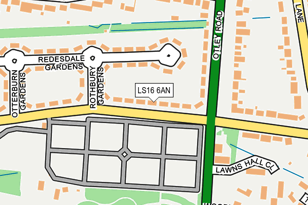 LS16 6AN map - OS OpenMap – Local (Ordnance Survey)