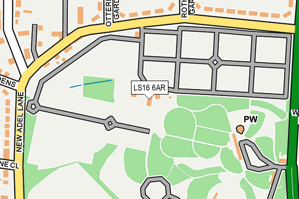 LS16 6AR map - OS OpenMap – Local (Ordnance Survey)