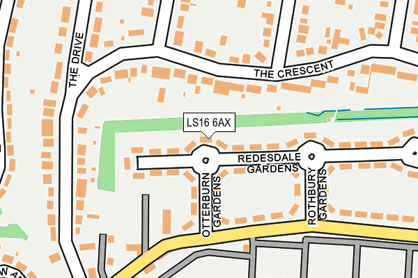 LS16 6AX map - OS OpenMap – Local (Ordnance Survey)