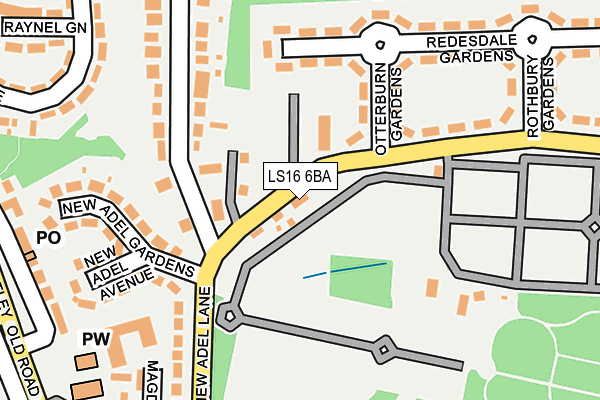 LS16 6BA map - OS OpenMap – Local (Ordnance Survey)