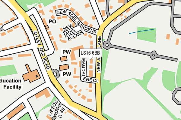 LS16 6BB map - OS OpenMap – Local (Ordnance Survey)