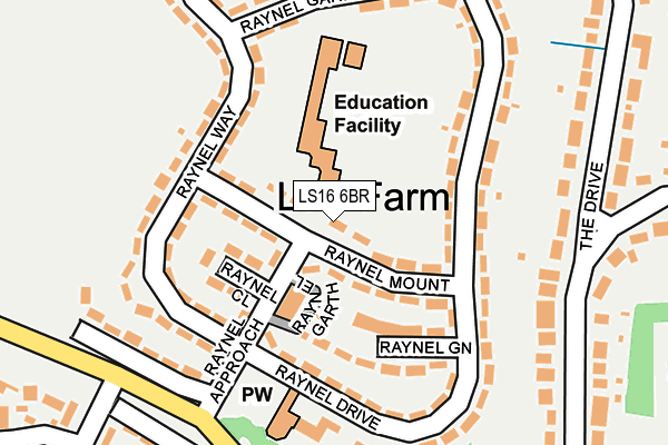 LS16 6BR map - OS OpenMap – Local (Ordnance Survey)