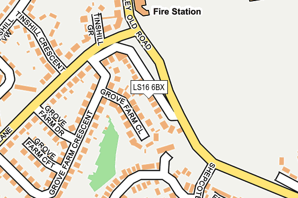 LS16 6BX map - OS OpenMap – Local (Ordnance Survey)