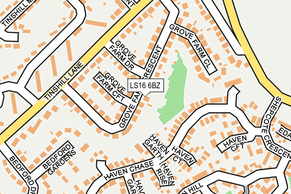LS16 6BZ map - OS OpenMap – Local (Ordnance Survey)