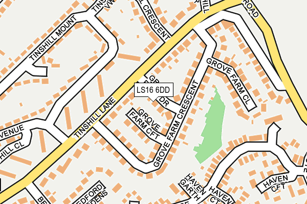LS16 6DD map - OS OpenMap – Local (Ordnance Survey)