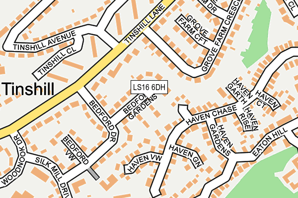 LS16 6DH map - OS OpenMap – Local (Ordnance Survey)