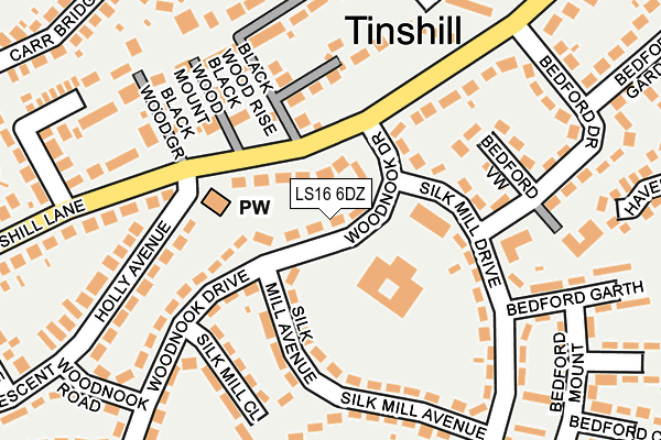 LS16 6DZ map - OS OpenMap – Local (Ordnance Survey)