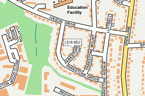 LS16 6EU map - OS OpenMap – Local (Ordnance Survey)