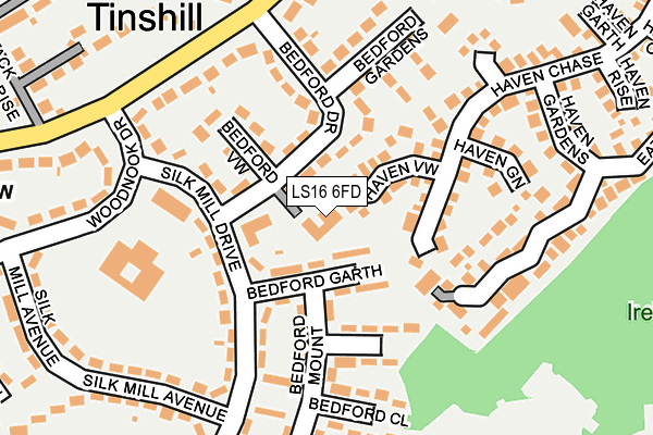 LS16 6FD map - OS OpenMap – Local (Ordnance Survey)