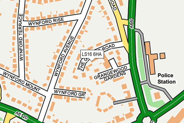 LS16 6HA map - OS OpenMap – Local (Ordnance Survey)