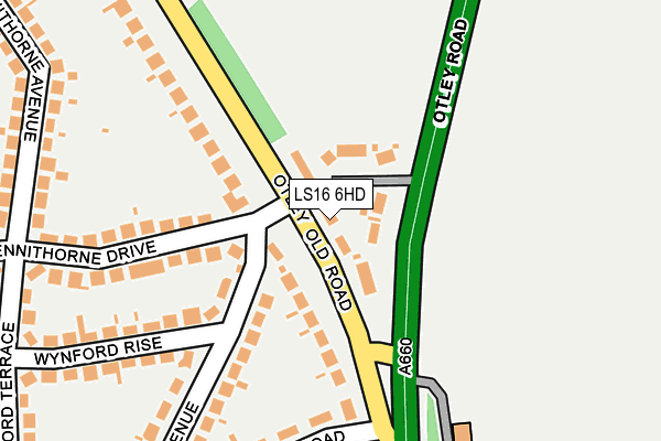 LS16 6HD map - OS OpenMap – Local (Ordnance Survey)