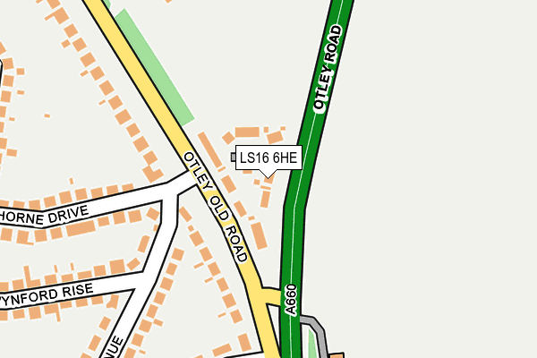 LS16 6HE map - OS OpenMap – Local (Ordnance Survey)