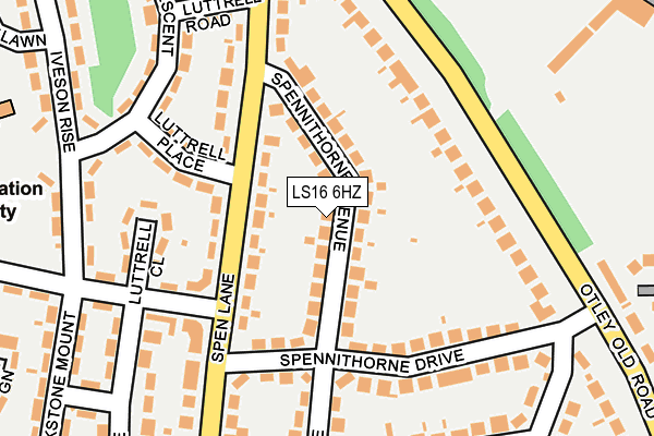 LS16 6HZ map - OS OpenMap – Local (Ordnance Survey)