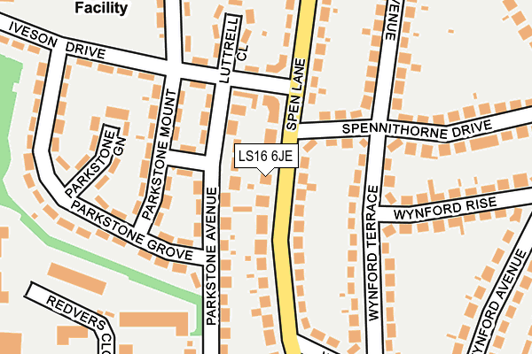 LS16 6JE map - OS OpenMap – Local (Ordnance Survey)