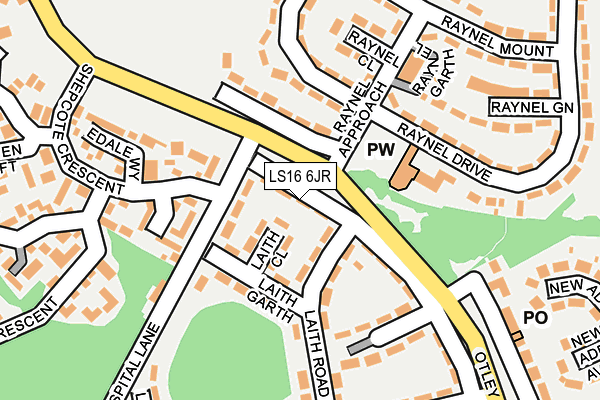 LS16 6JR map - OS OpenMap – Local (Ordnance Survey)