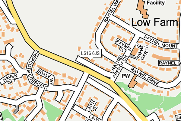 LS16 6JS map - OS OpenMap – Local (Ordnance Survey)