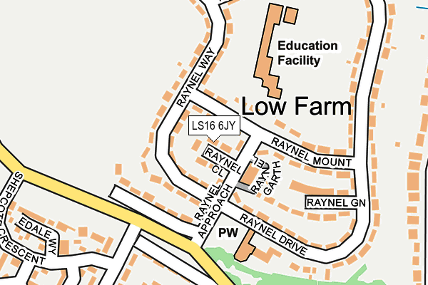 LS16 6JY map - OS OpenMap – Local (Ordnance Survey)