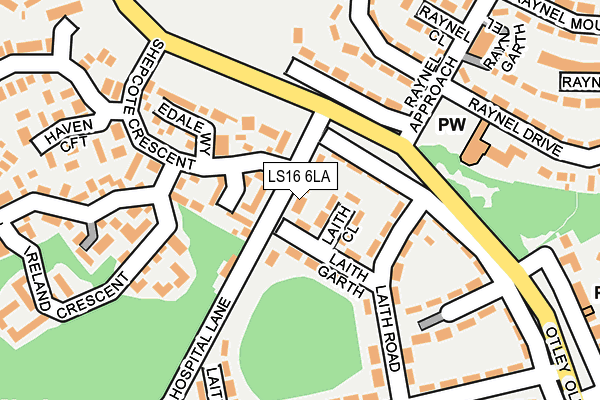 LS16 6LA map - OS OpenMap – Local (Ordnance Survey)