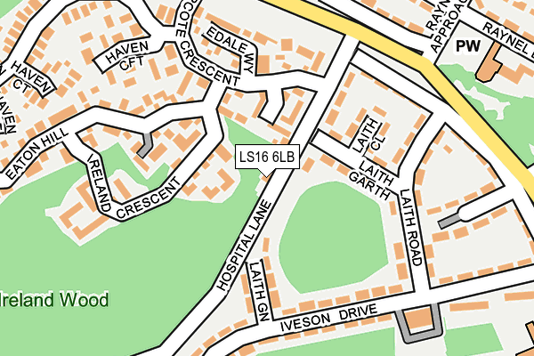 LS16 6LB map - OS OpenMap – Local (Ordnance Survey)