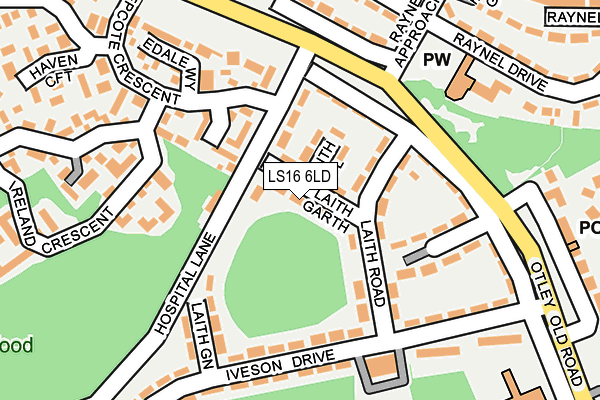 LS16 6LD map - OS OpenMap – Local (Ordnance Survey)