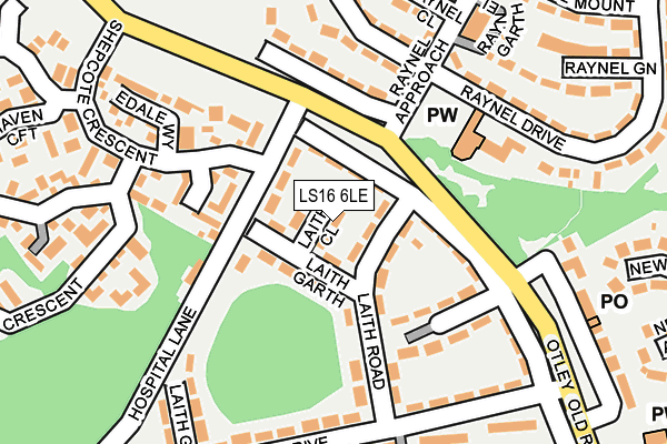 LS16 6LE map - OS OpenMap – Local (Ordnance Survey)